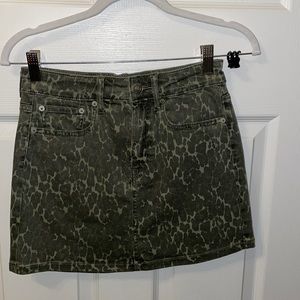 Denim camo mini skirt